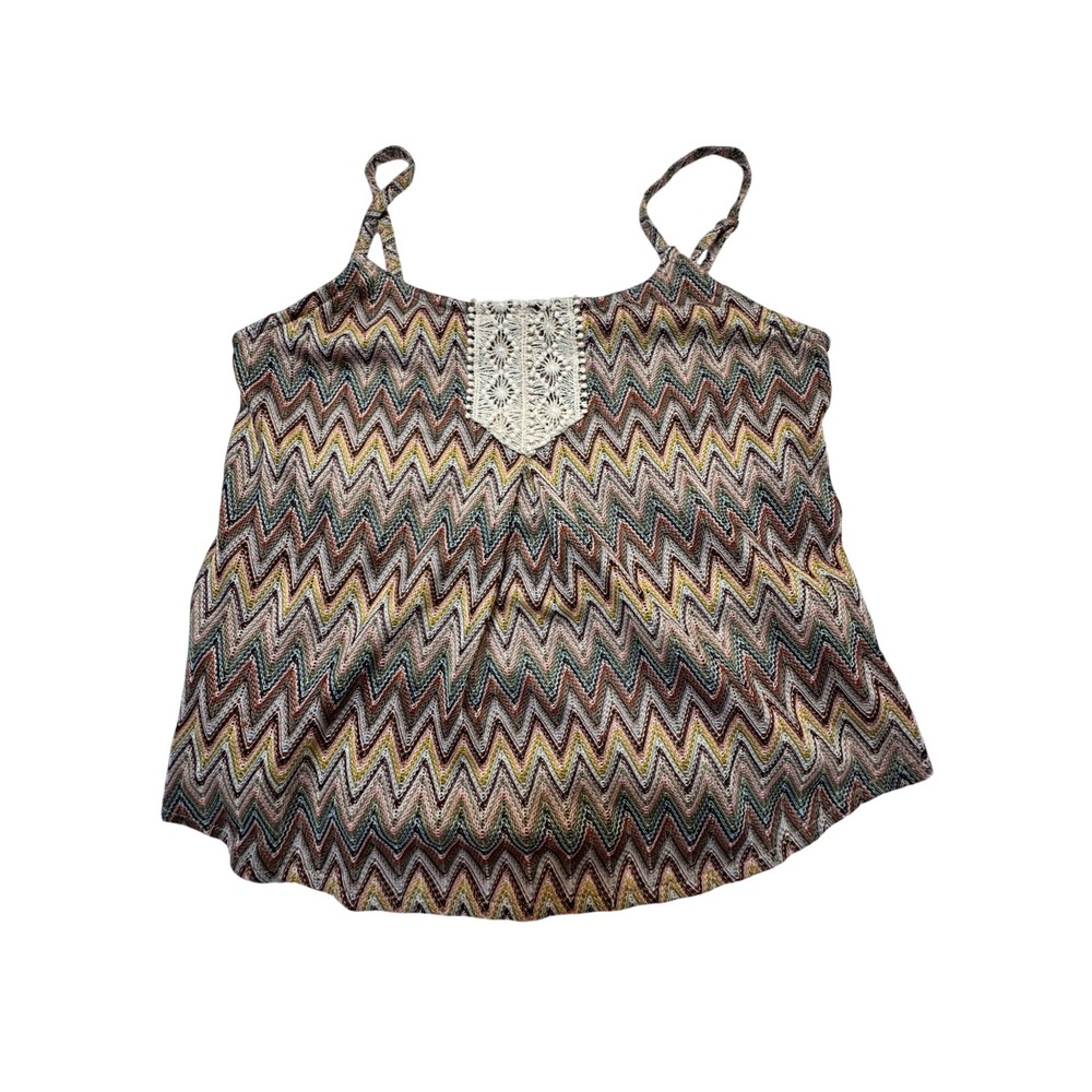 Miss Me Girls‎ XL Chevron Boho Crochet Lace Camisole Tank Top Hippie Indie Sumer